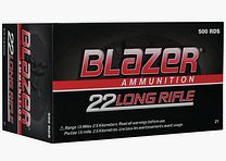 CCI Blazer 192738 .22 lfb. LRN HV 2.6g 40grs. 500 pcs.
