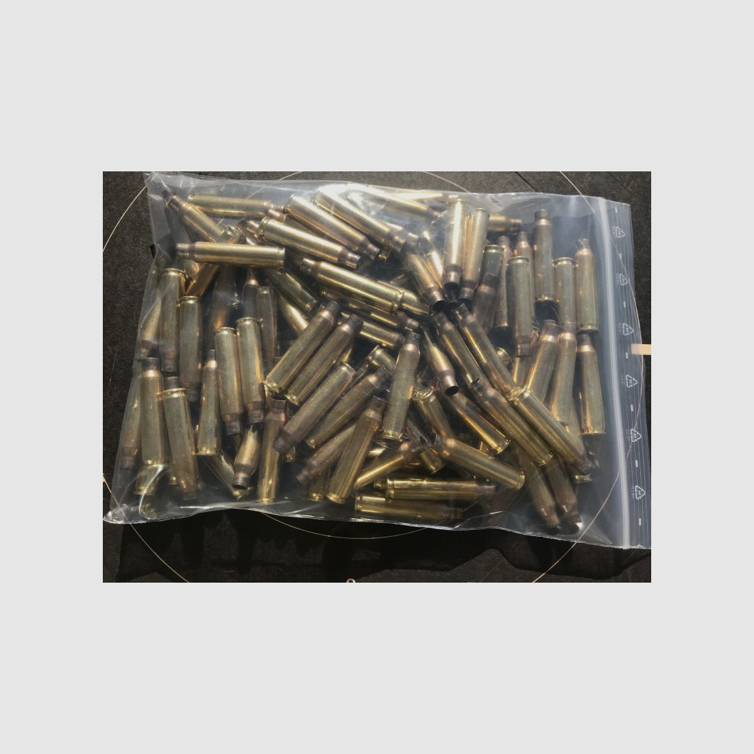 100 Hülsen im Kaliber 5,56x45 REM / .223 GECO alle aus einem Los = 0,67KG