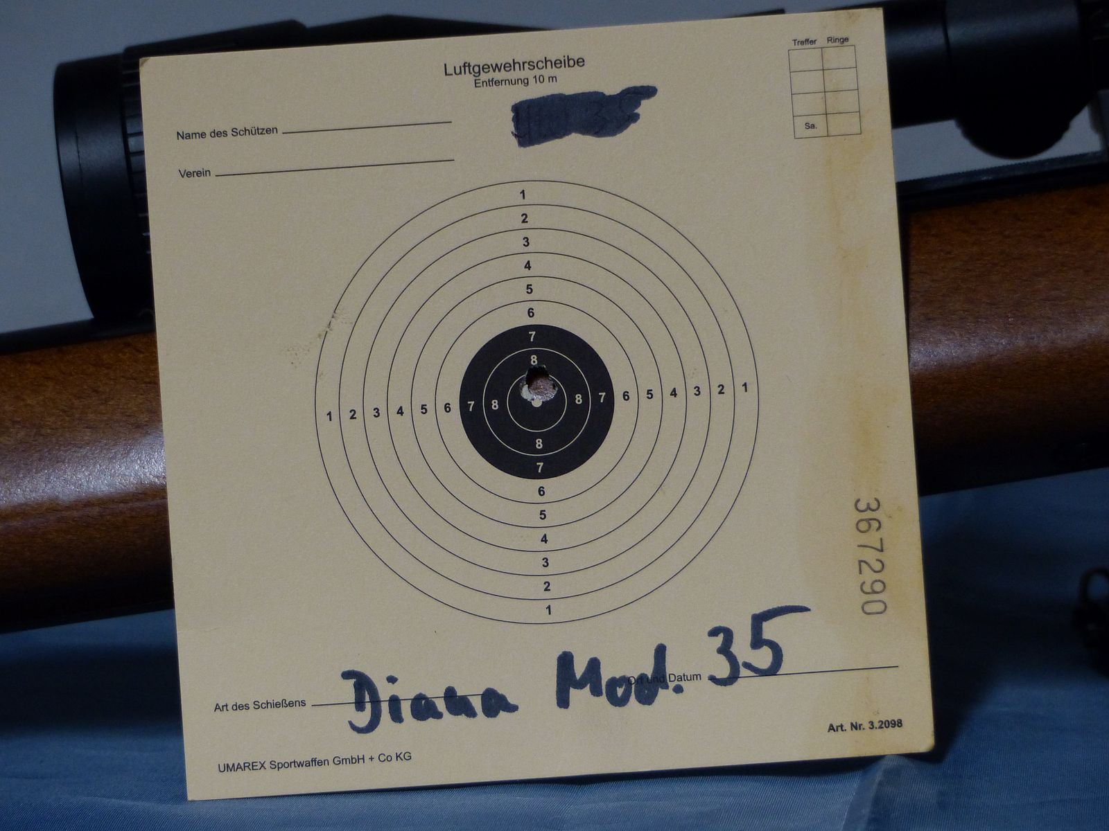 Carabina de aire comprimido Diana modelo 35 con mira telescópica Cal. 4,5 mm en estado como nuevo