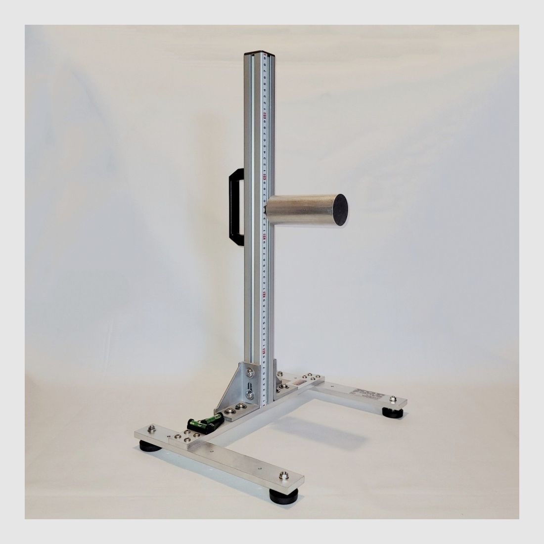 KGF Auflagestativ - Auflageständer Alu H-600-Pro mit Buchenholz-Auflage, Waage, Griff und Maßband