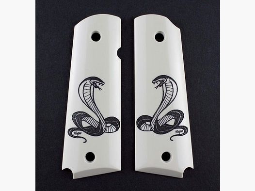Hogue Empuñadura de Polímero Colt 1911 Marfil, Cobra Snake