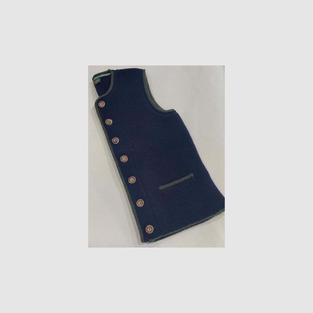 Klassieke Heren Trui Vest van Merinowol in Blauw/Groen