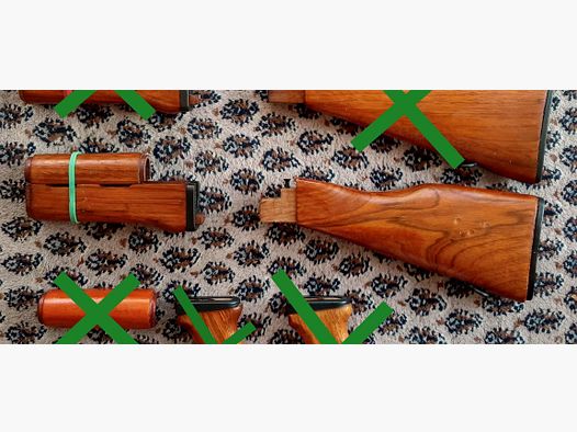Chinesische Type-56 Schaft-Set aus "Chu-Wood" / Festschaft + Handschutz / Sino AK47  // Norinco SDM Polytech NEDI / Typ 56 