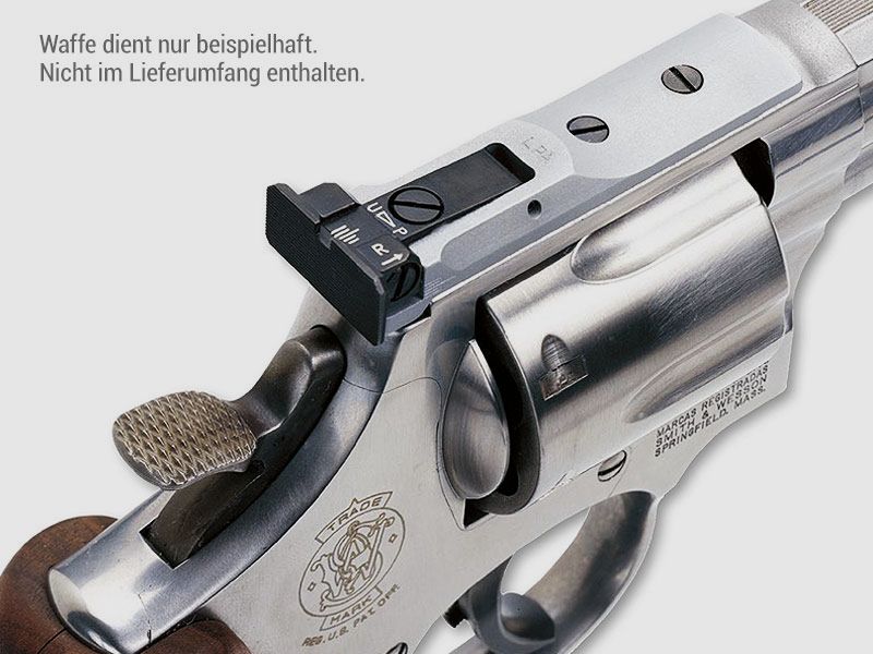 LPA Match FIBER-Optics S&W-Revolver Silber+Schwarz Korn zum Einhängen: Für Modell 629