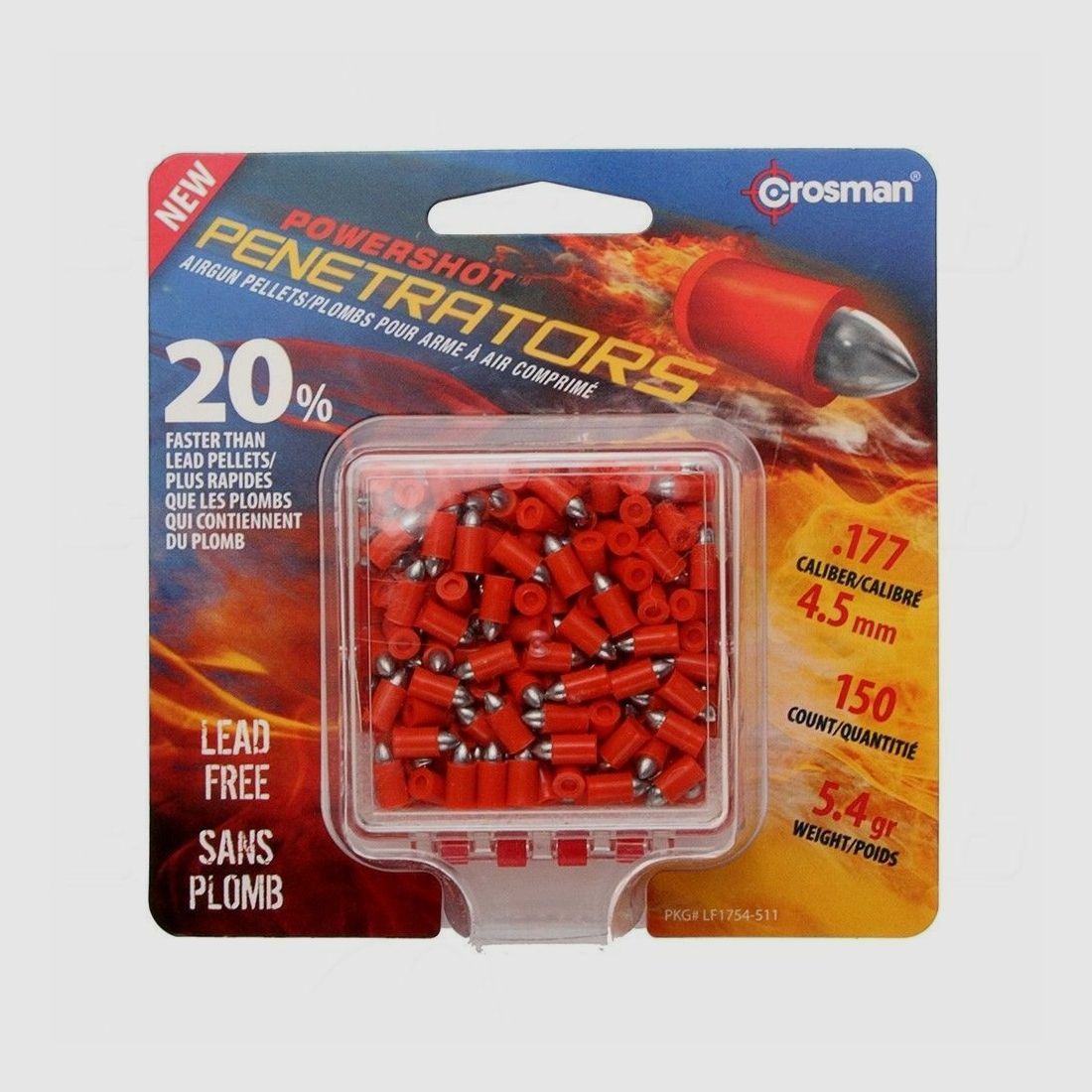 Crosman Powershot Penetrators rossi 4,5mm / 5,4 g / 150 pz
