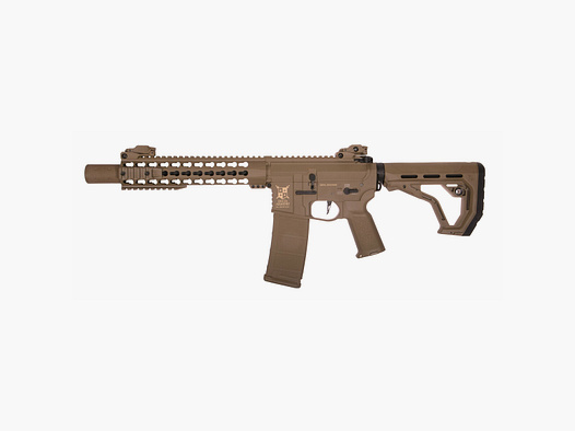 AR15 KeyMod 10 pulgadas PREDATOR CHARLIE EAGLE ETU Tan S-AEG Rifle Airsoft Libre a partir de 18 Años | Delta Armory