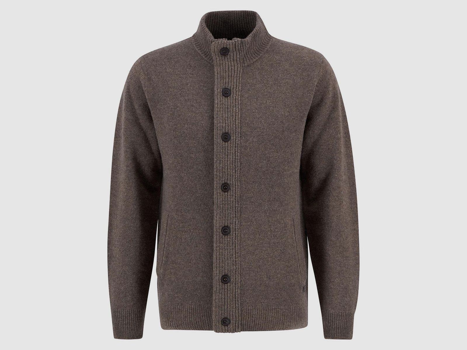 Barbour Essential Elbow-Patch Cardigan for Men, Dark Stone XL