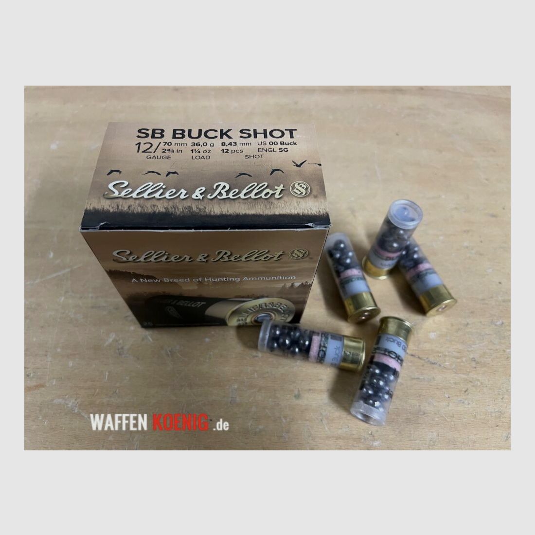 Sellier & Bellot, Buck Shot 12/70, taille de plomb 8,4 mm