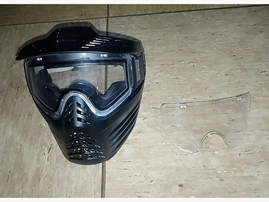 Maschera da paintball Vforce V Force nera con vetro di ricambio extra