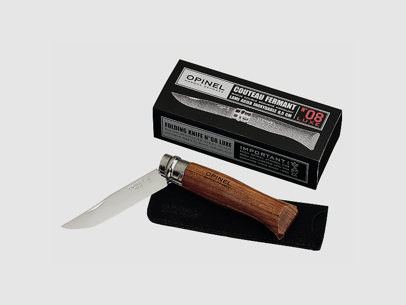 Luxus-Opinel-Messer mit Bubinga-Holz Griffschalen, rostfrei (P18)