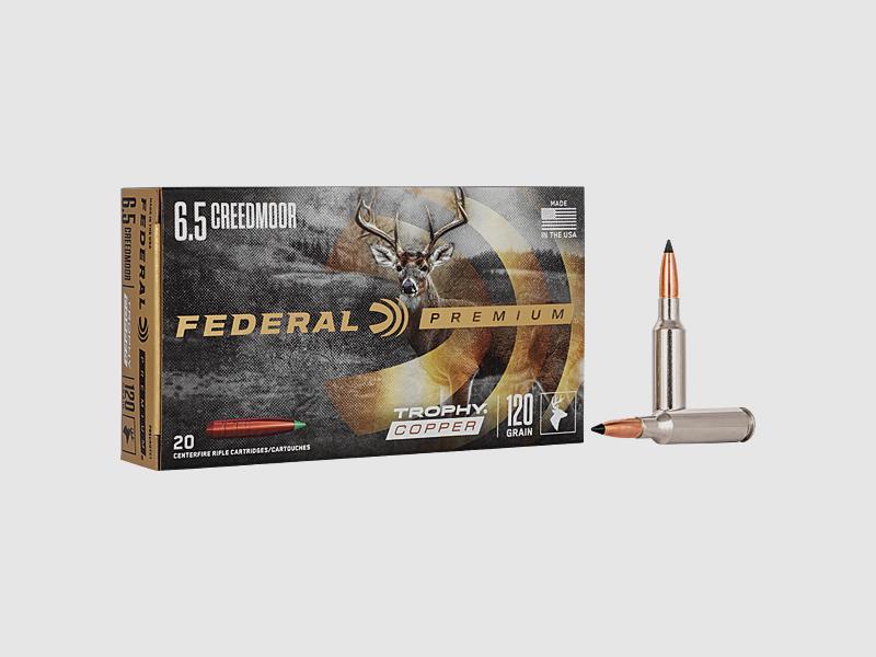 Patronen Federal Premium Geschoss Trophy Copper Kaliber 6.5 Cr 120 Grains, Bild 1 von 6