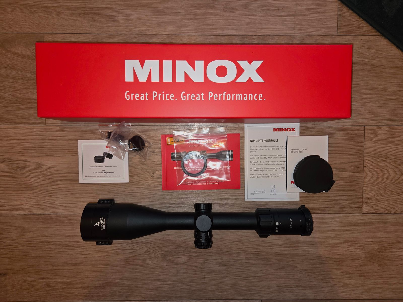 Minox Allrounder 3-15x56 FRA et cache tourelle, EP-Arms