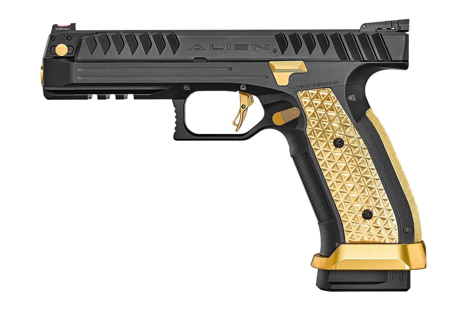 Laugo Alien Creator Full Black Gold Pistole 9mm luger, Bild 5 von 8
