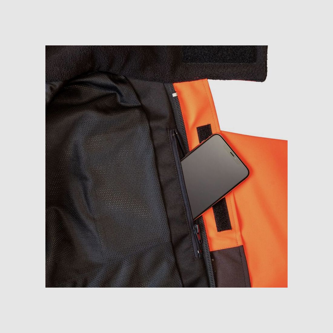 Kruedener Hundeführer-/ Durchgehjacke warnrot/braun