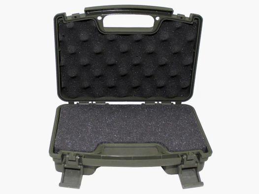 Pistol case, plastic, small, lockable, olive