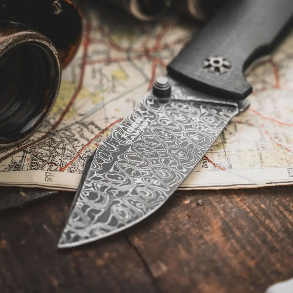 Böker Taschenmesser Tiger-Damast