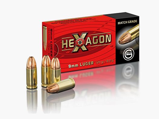GECO HEXAGON 9mm Luger 9 mm 124grs  °°°°°°°°°°°°°°°°°°