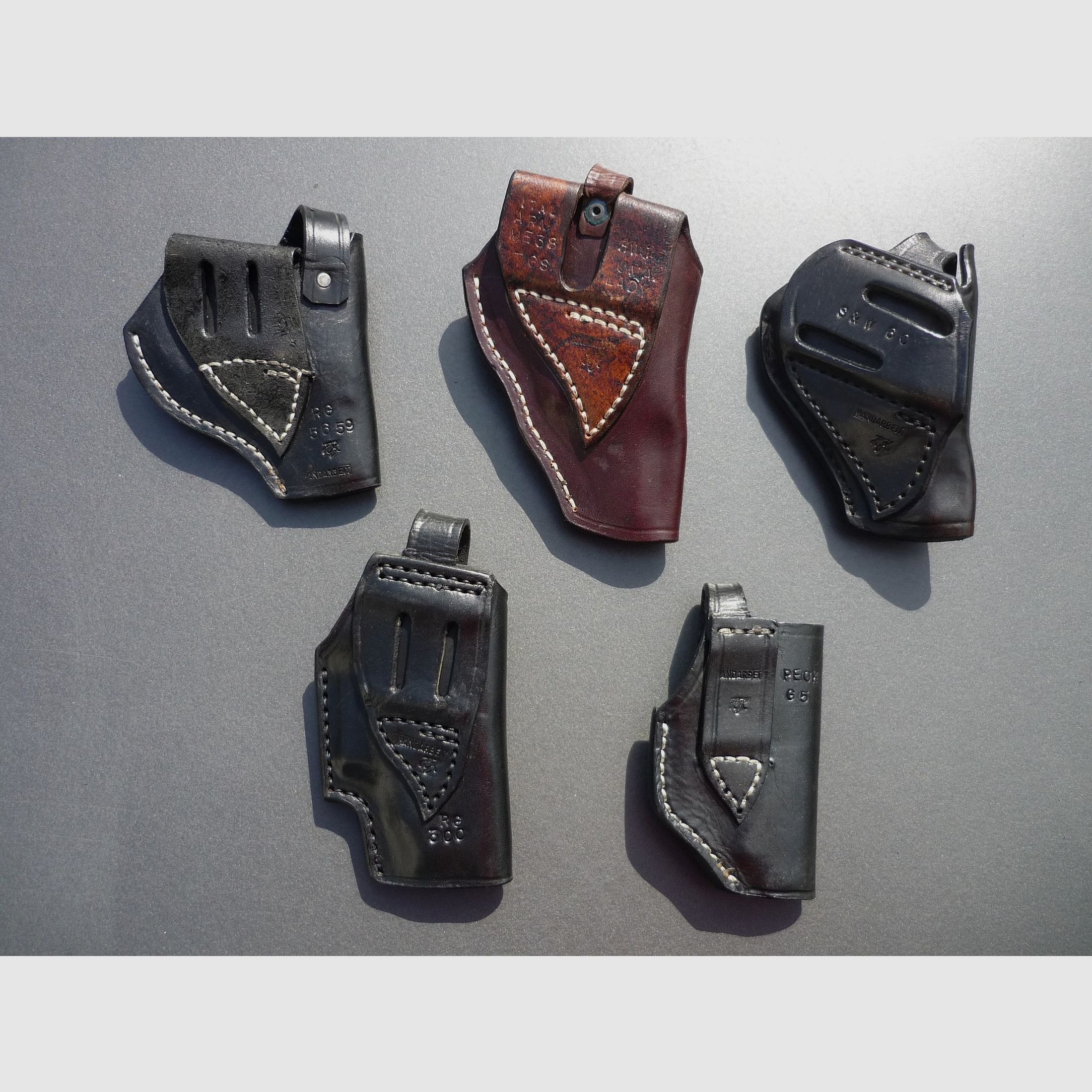 HKDesign Holster  Art. Nr.  002 : kleine Einfachholster mit Sicherheitsriemen   -  für:  diverse Waffen, siehe weitere Fotos u.A. S&W 60 -  für Linkshänder