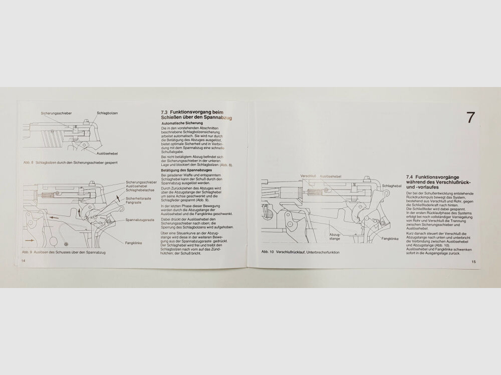 SIG Sauer short description and operating instructions for the pistol P6 / P225 9mm x 19 condition slightly used