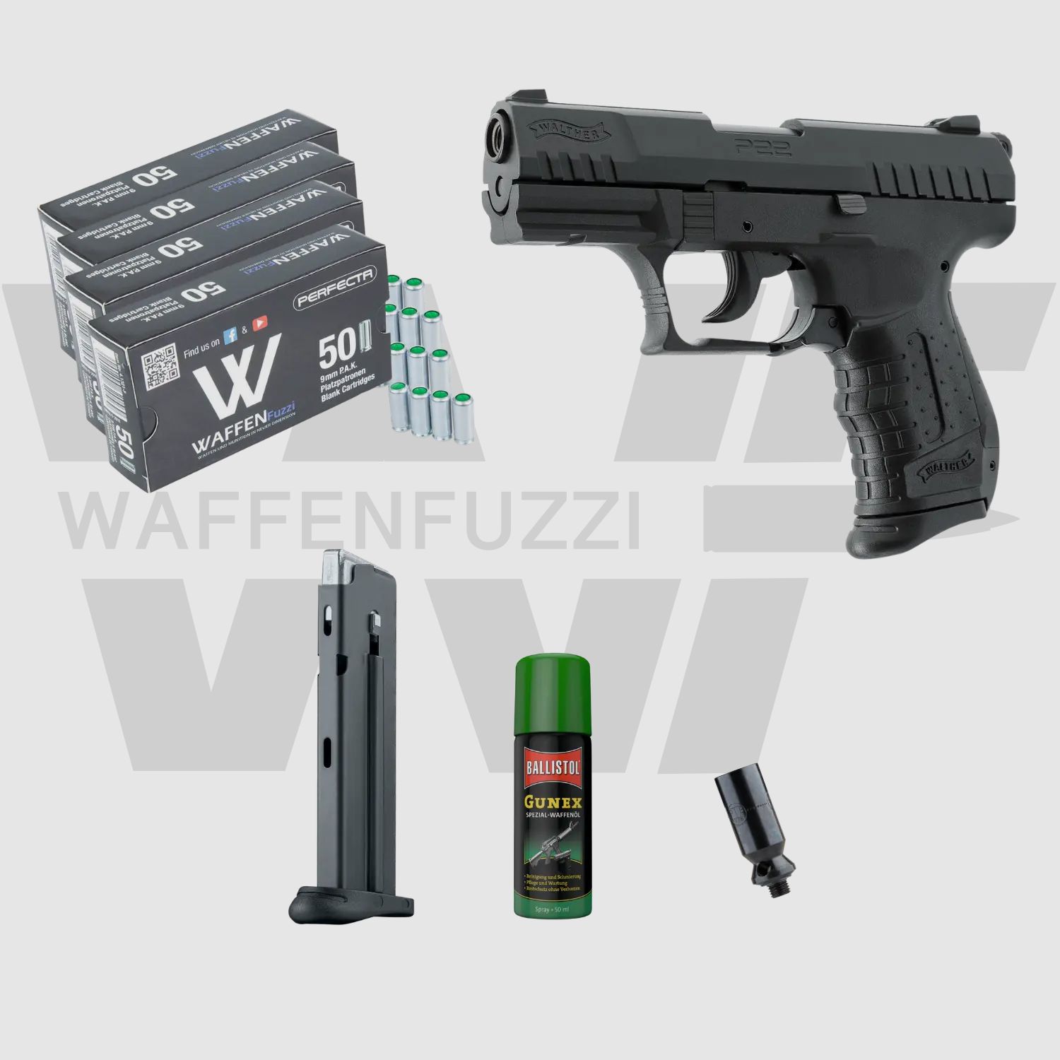 Walther P22 Ready "M" Set de Pistolet à Blanc Calibre 9mm PAK