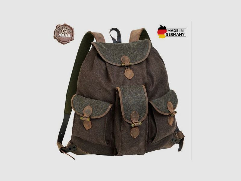 AKAH Loden-Rucksack braun/grün