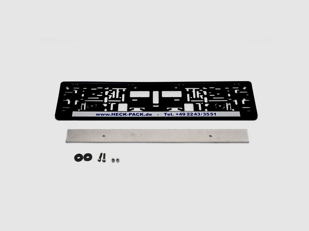 Heck-Pack Kennzeichenträger / Halterung, Kunststoff, für KFZ Kennzeichen