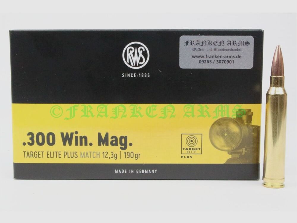 RWS Target Elite Plus .300 Win. Mag. 190gr. 12.3g 20 pieces quantity discounts