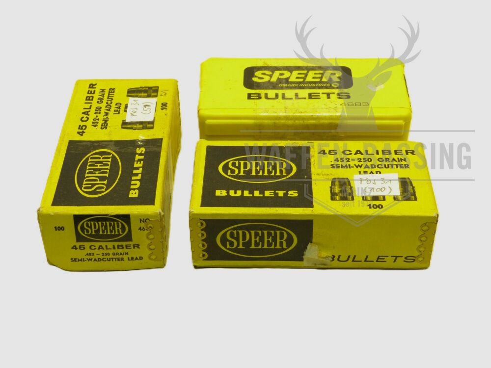 Speer Geschoss, Kal. .45 (.452), 250 grain Semi-Wadcutter