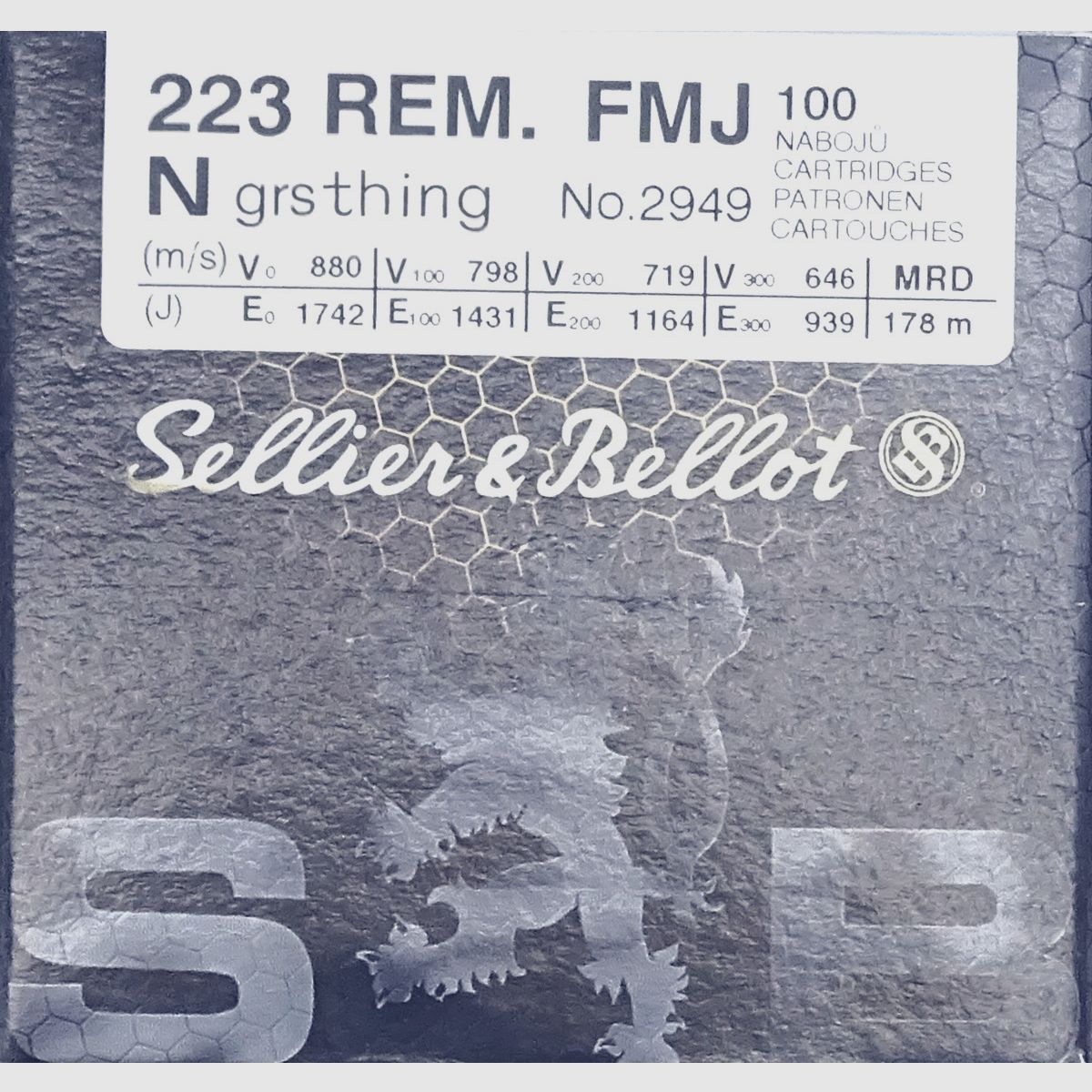 Sellier&Bellot .223rem FMJ 55grs - 100 Schuss