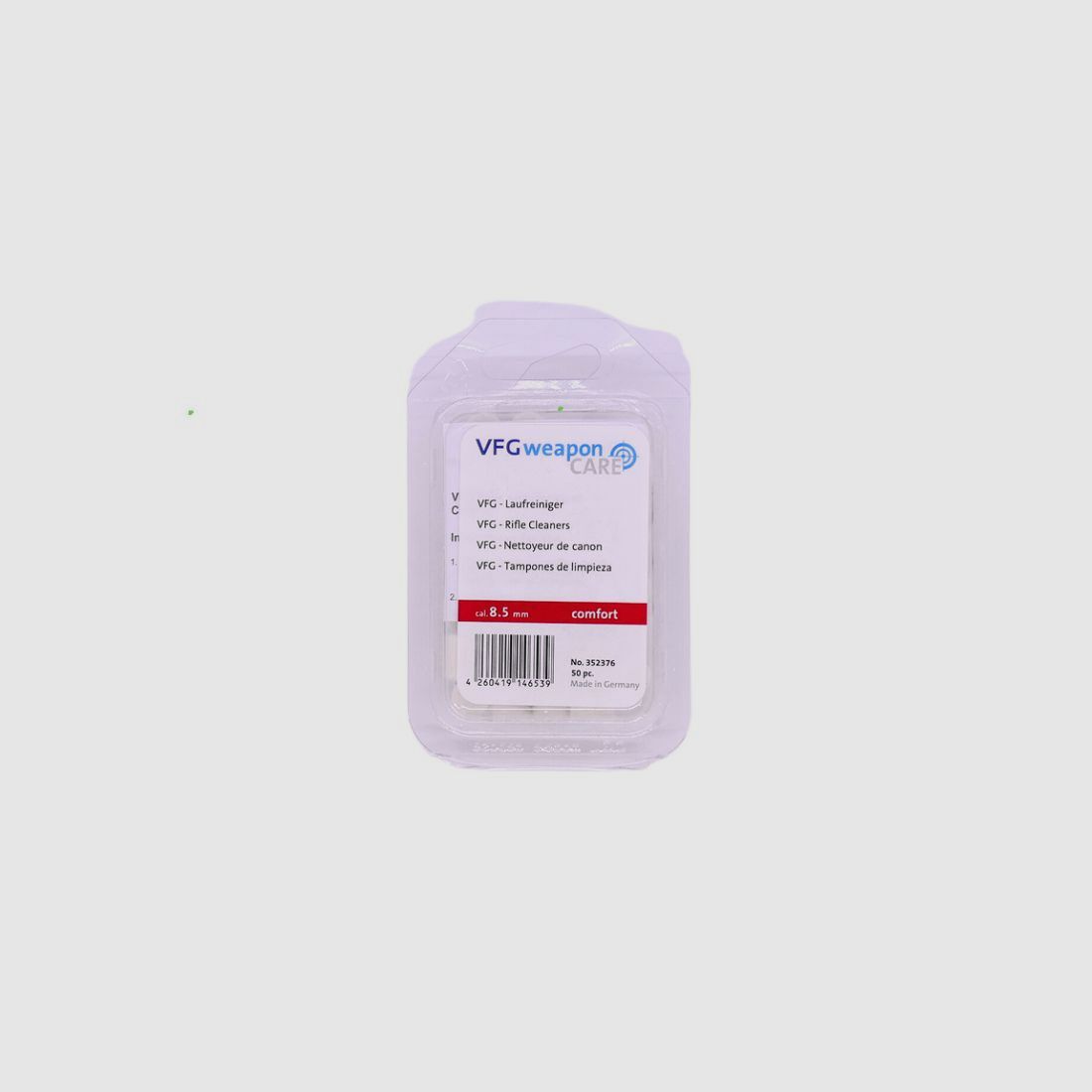 VFG nettoyeur de canon Comfort / 50 pièces 8,5 mm accessoires de nettoyage pour armes à feu