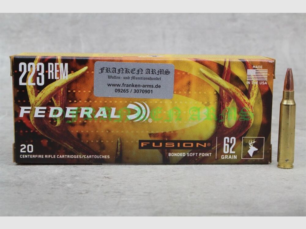 Federal Premium .223 Rem. Fusion 62gr. 4,0g 20 pièces Prix dégressifs