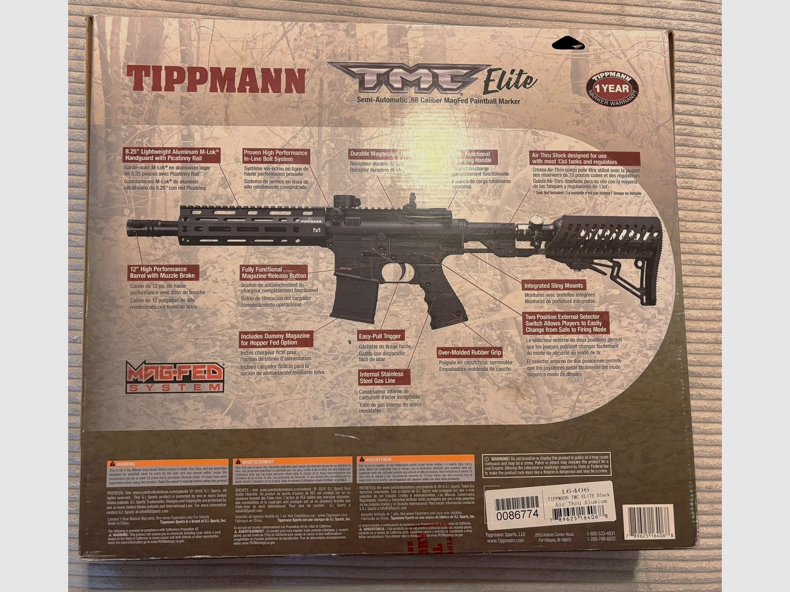 Tippmann TMC Elite in .68 Top accessories