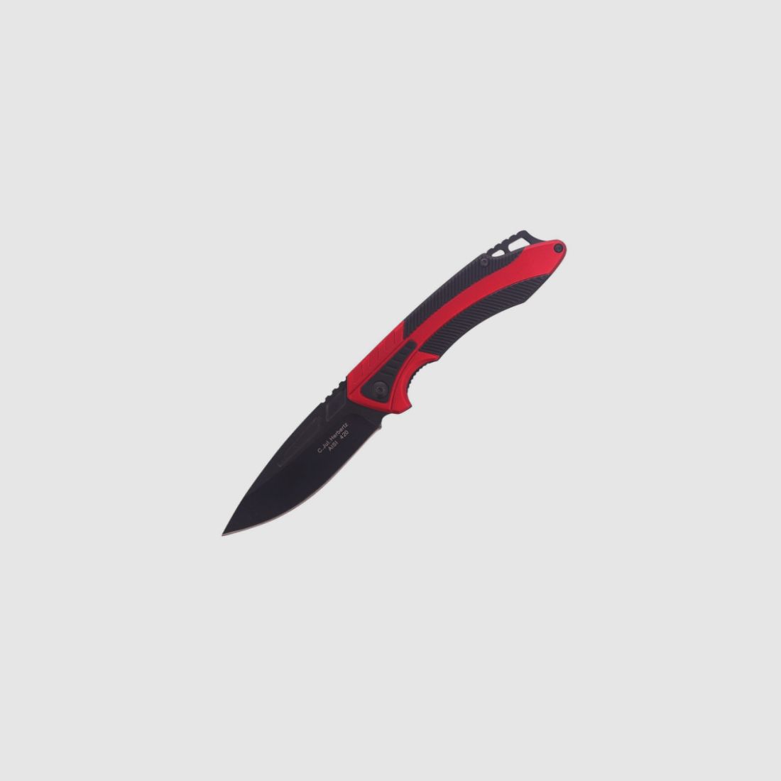 Herbertz Solingen mes Black / Red Aluminium, Black Blade, afbeelding 1 van 6