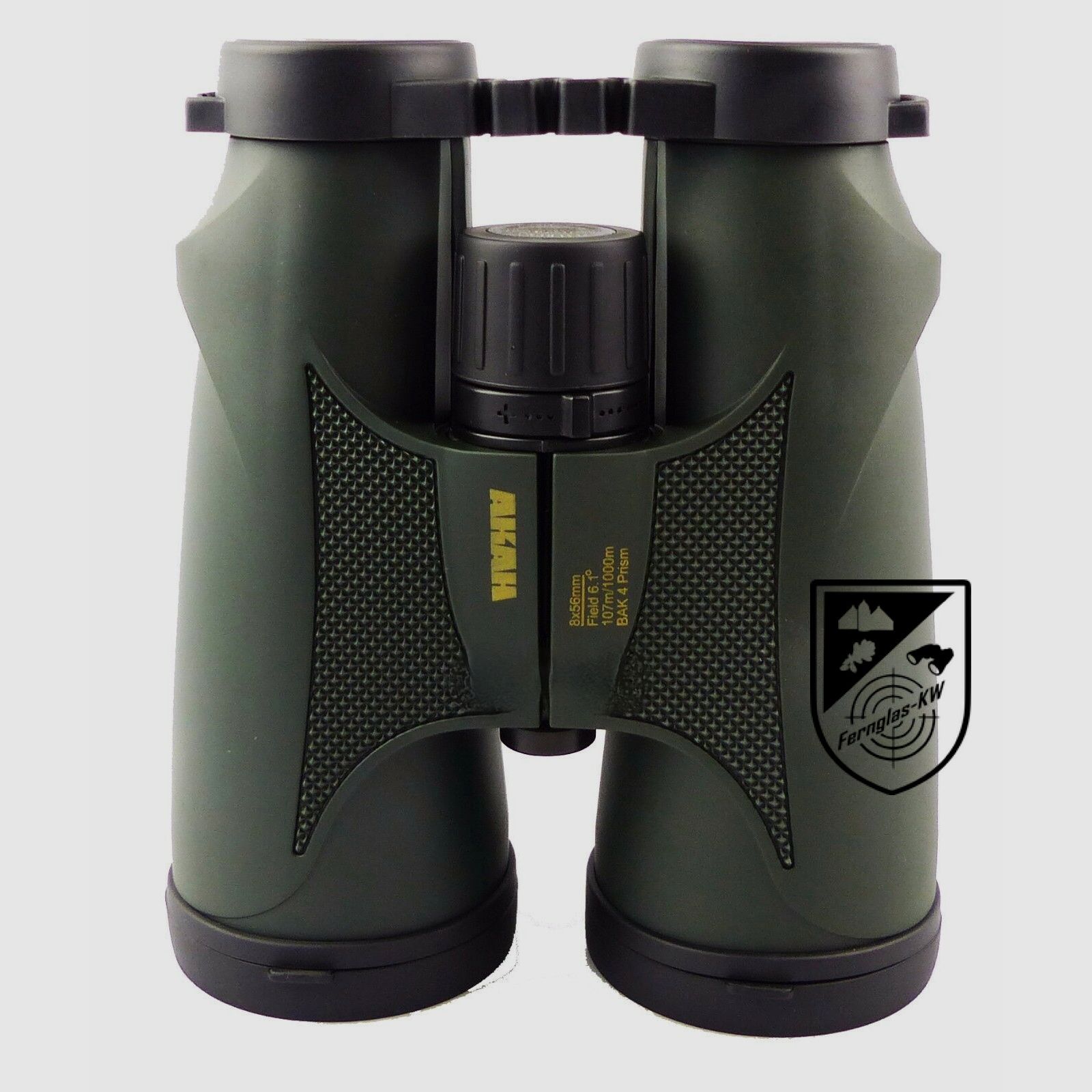 AKAH binoculars 8x56 with carrying case and carrying strap sitting binoculars hunting binoculars
