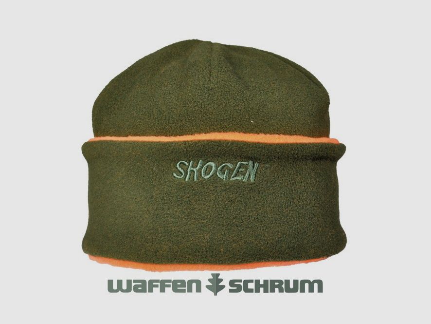 Skogen Wendelfleece - Muts met Signaal Olijf-Orange