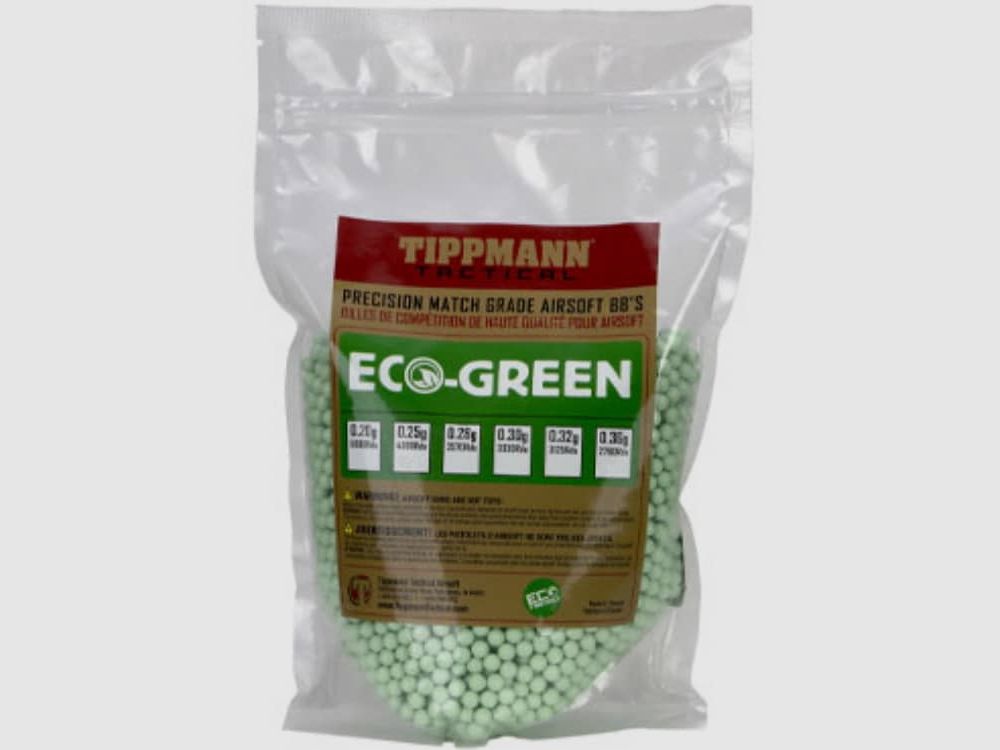 Tippmann 6mm Airsoft BIO BB's 0.28g sacco da 1kg / Verde chiaro (3570 pz)