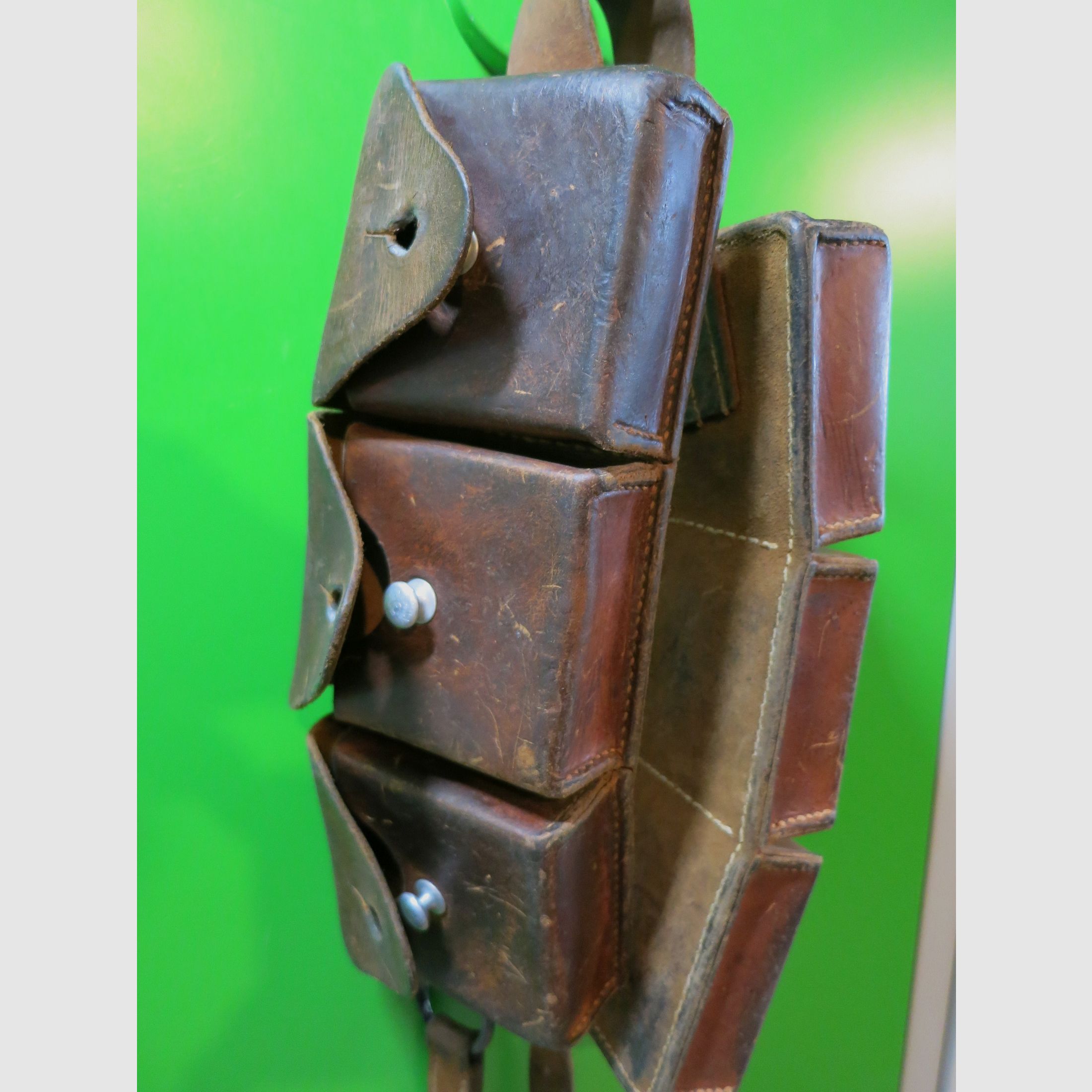 Historyczny 6-Pack Kawalerii Szwajcarskiej Armii Skórzana Torba na Nabojów Schmidt Rubin K11 / K31