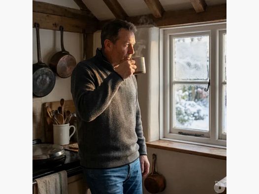 Sweter Carmel szary 70% akryl 30% wełna