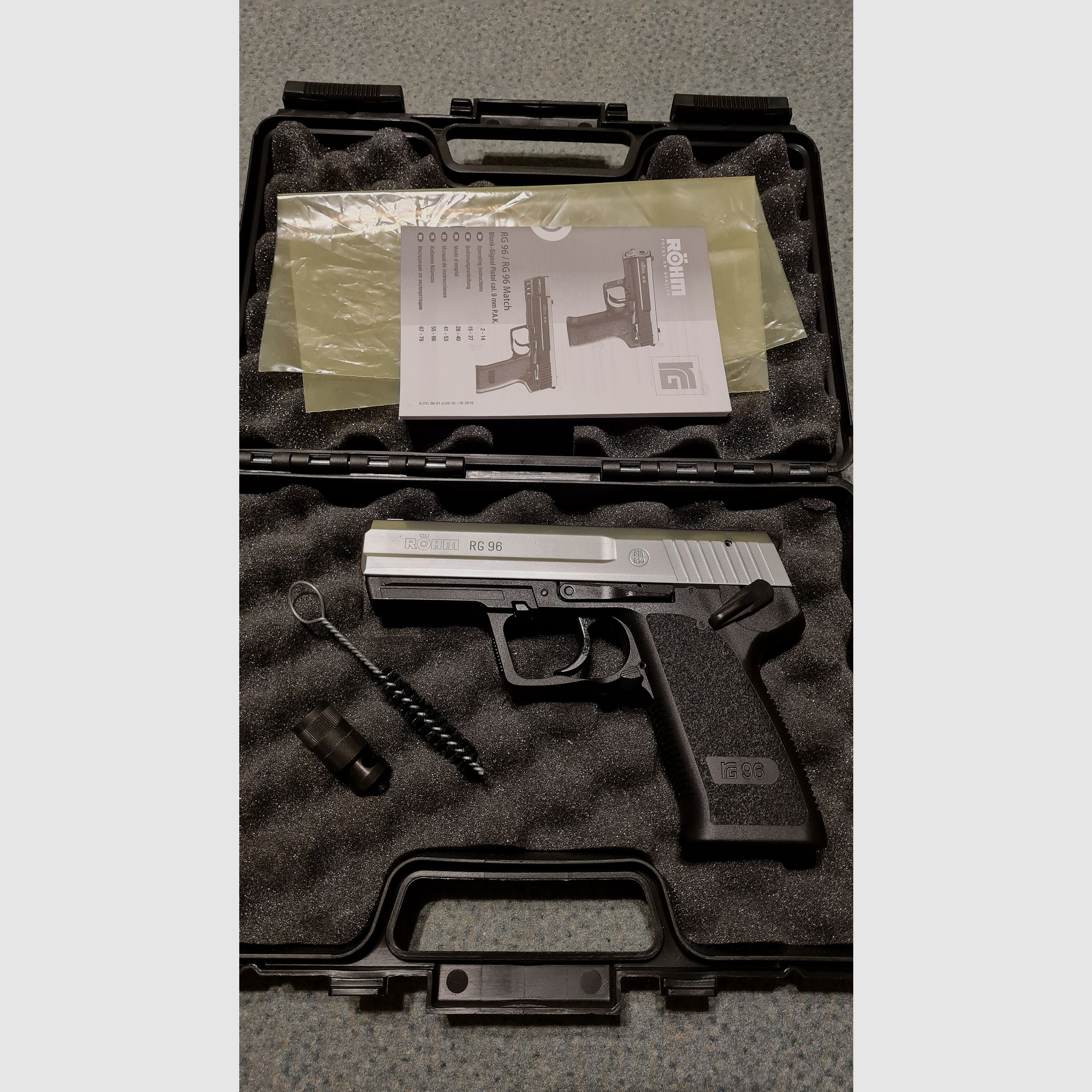 Röhm RG 96 Schreckschuss Pistole vernickelt