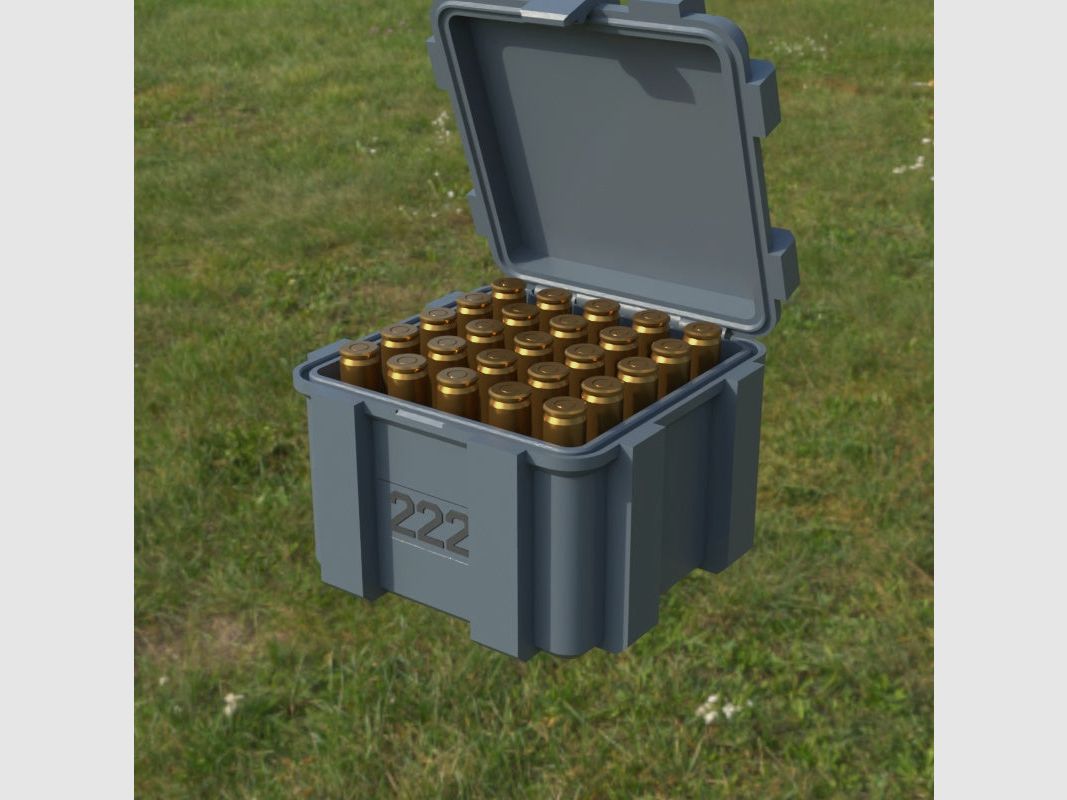 Boîte à munitions Filamelt / .222 REM / 'couvercle rabattable' / boîte à cartouches, boîte à munitions