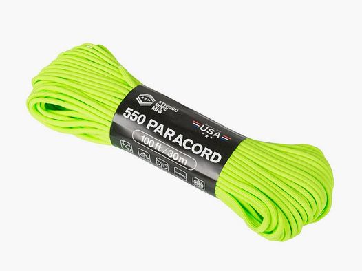 TACTICAL 550  PARACORD 100 FT/30 M  NEON GRÜN