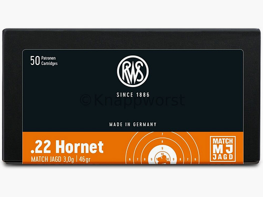 RWS RWS .22 Hornet MJ 3,0g 50 stuks.