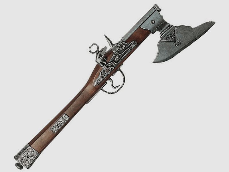 German medieval flintlock axe pistol
