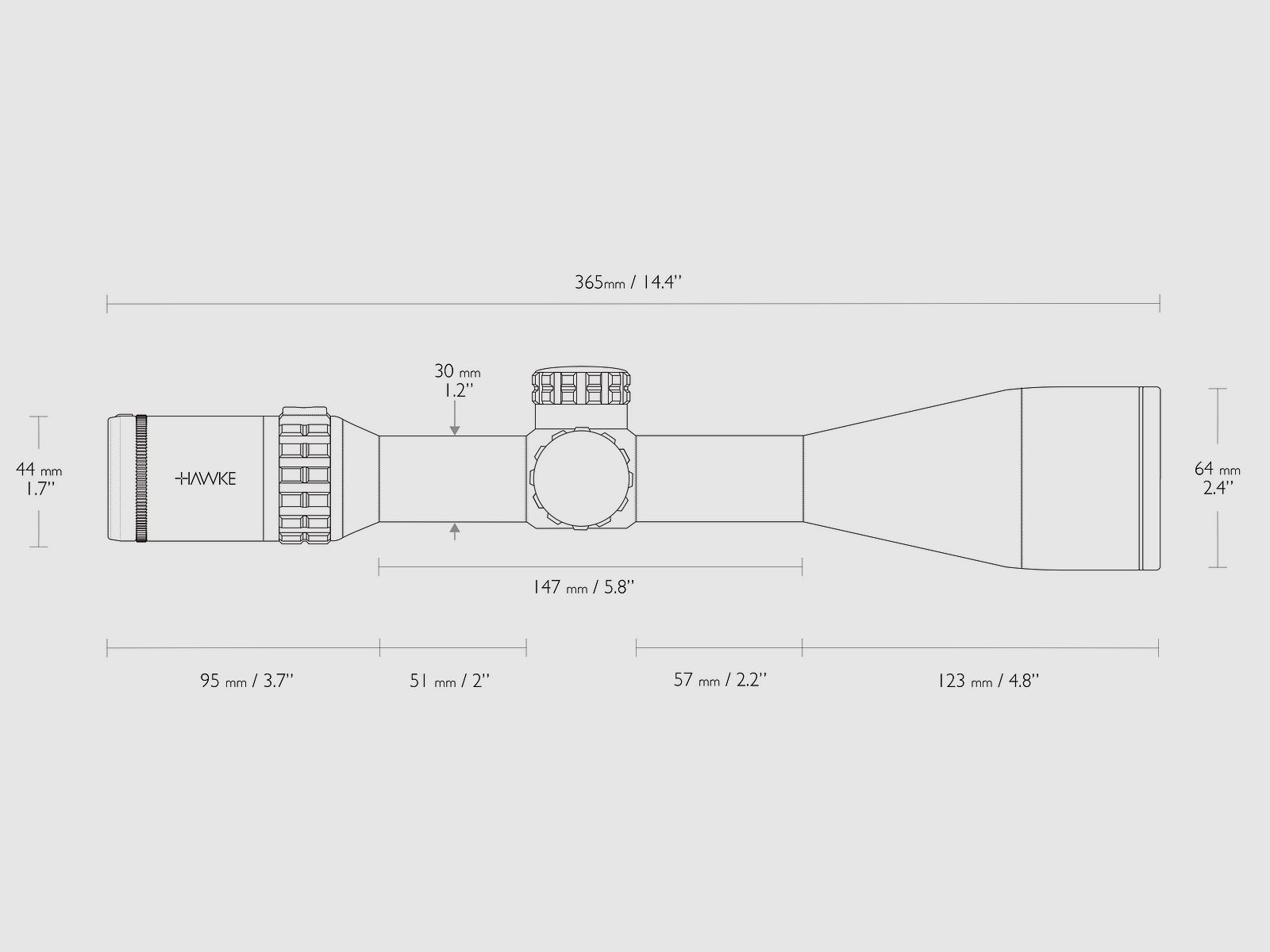 Hawke lunette de tir 18540 Frontier FFP 5-25×56 Mil Pro 1 plan d'image