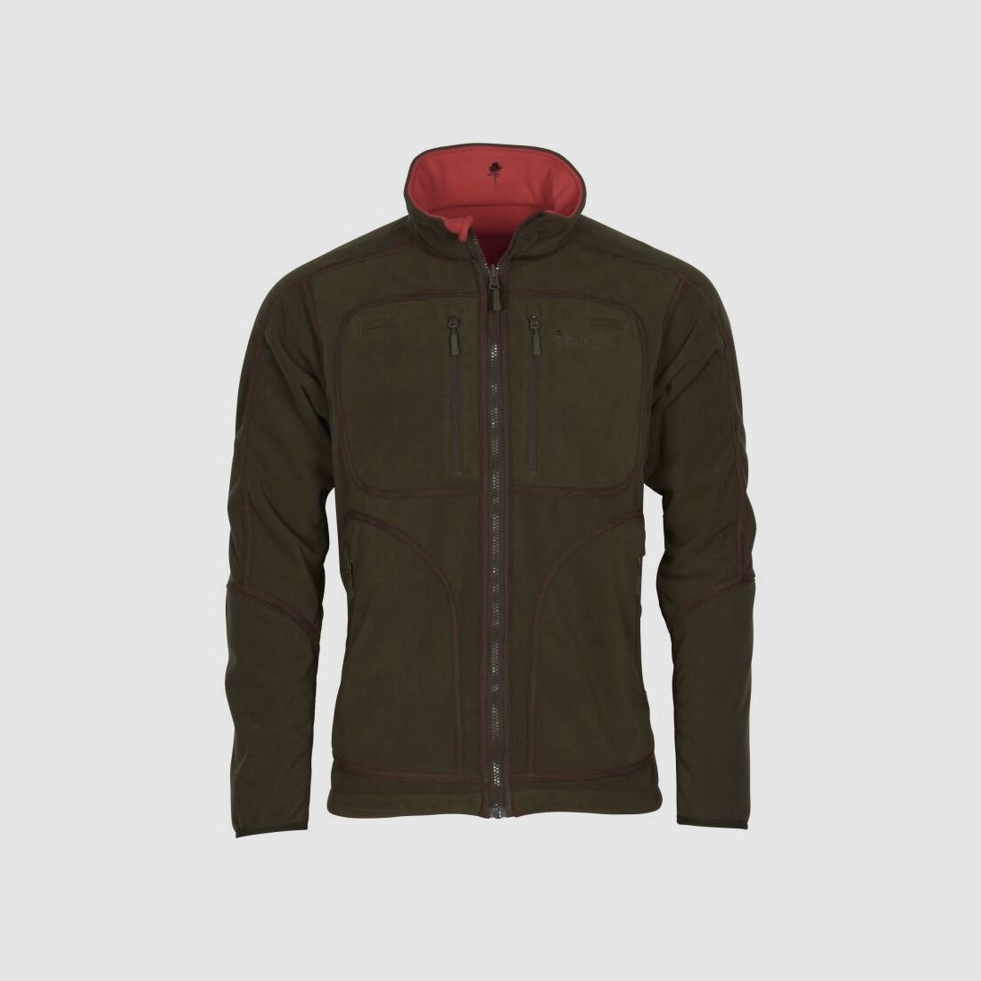 Pinewood Herren Wendbare Fleecejacke Furudal H.Brown/Red