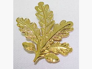 Oak leaf 4-leaved as a pair - 2 acorns, golden colored