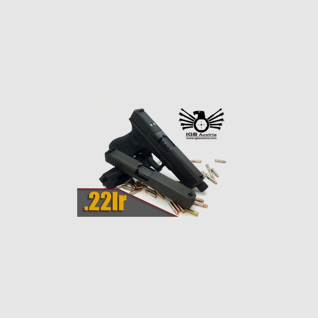 I G B Pistolen-Wechselsystem f. Glock 17/34 u.a. Gen5 .22lr MOS und Gewinde