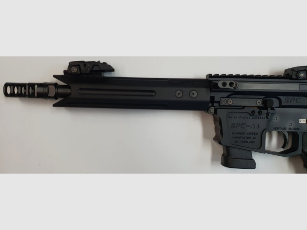 GWMH AG Semi-Automatic Rifle GWMH SPC-SPORTER A4 10" (SWISS PISTOL CARBINE) BLACK Cal..45ACP AR15 Glock Magazine