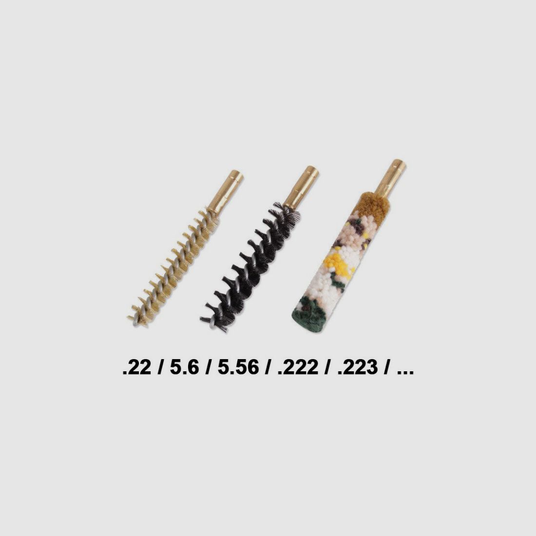 Set aus 3 Reinigungsbürsten Kaliber .22 / 5.6 / 5.56 / .222 / .223