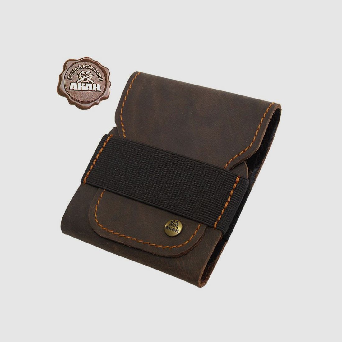 AKAH patron case made of buffalo leather with pull-up effect
